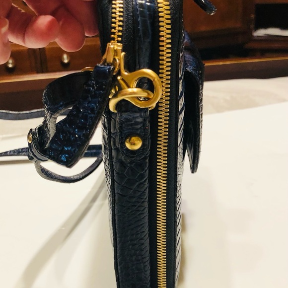 Brahmin Theo IPad/Tablet Navy Melbourne crossbody/Shoulder Bag - Picture 3 of 10